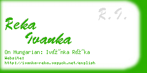 reka ivanka business card